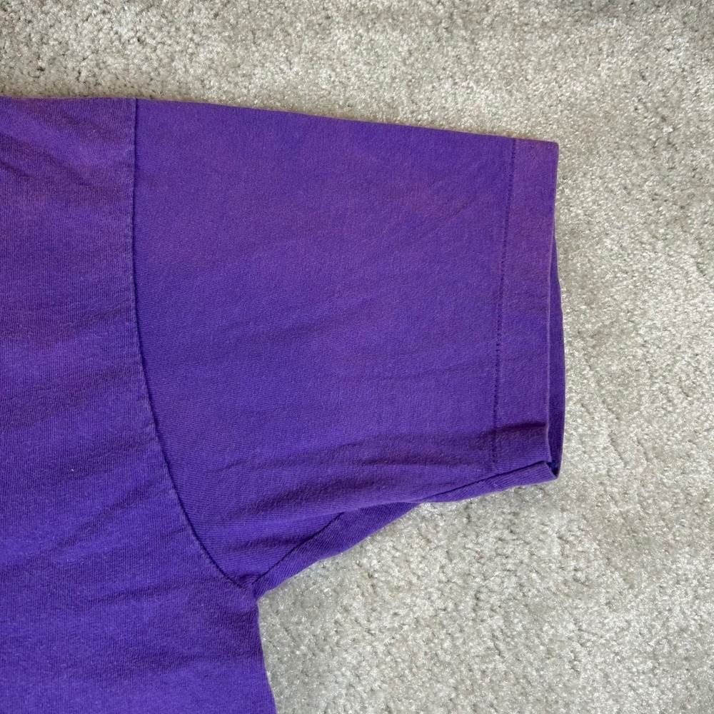 Vintage‎ 90s Jesus T-Shirt Men's XL Purple Yes Lets Go The Continentals USA Made - Picture 8 of 11